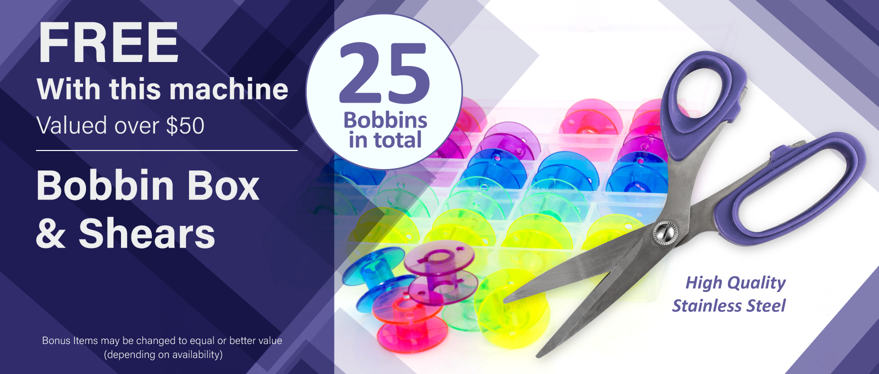 Bonus Items - Bobbin Box and Dressmaking Shears Valued over $50